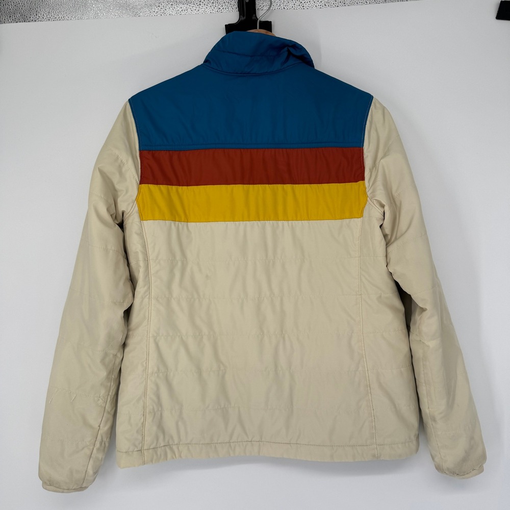 LL Bean Puffer Jacket Women S Colorblock Quilted Full Zip Retro Gorpcore Tan - Picture 4 of 14